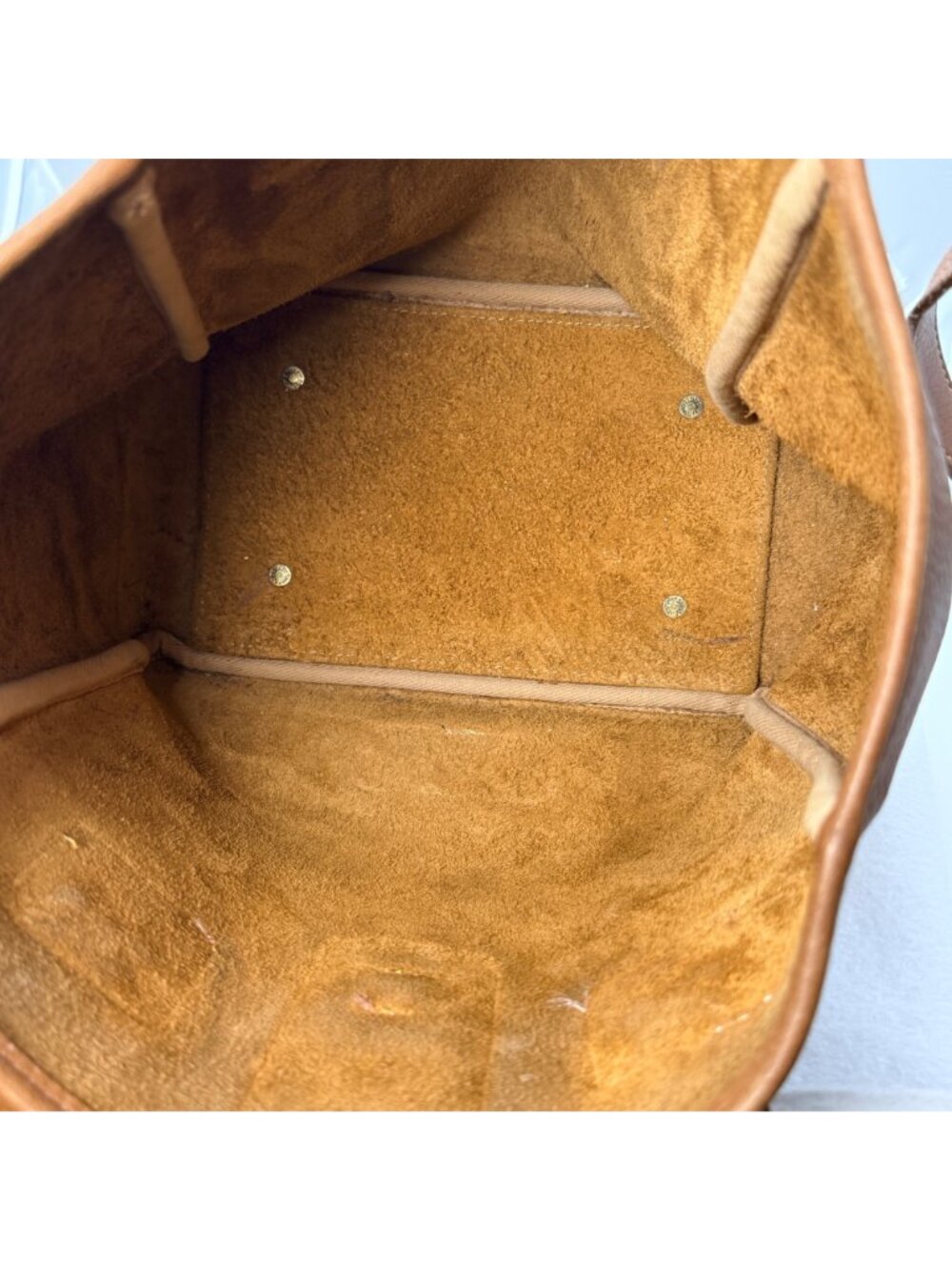 Dooney & Bourke Vintage AWL Tan Leather Bucket Tote Bag USA-Made - Picture 12 of 16
